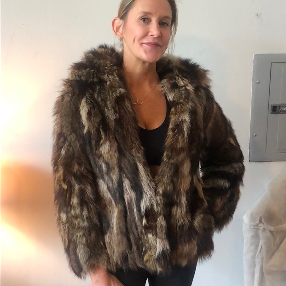 Jackets & Blazers - Super Cute Real Raccoon Fur Jacket